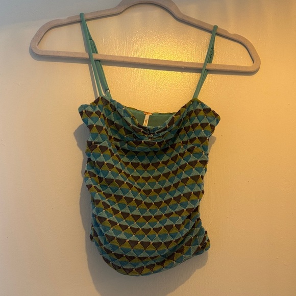 Free People Blue and Green Patterned Camisole - Picture 3 of 3